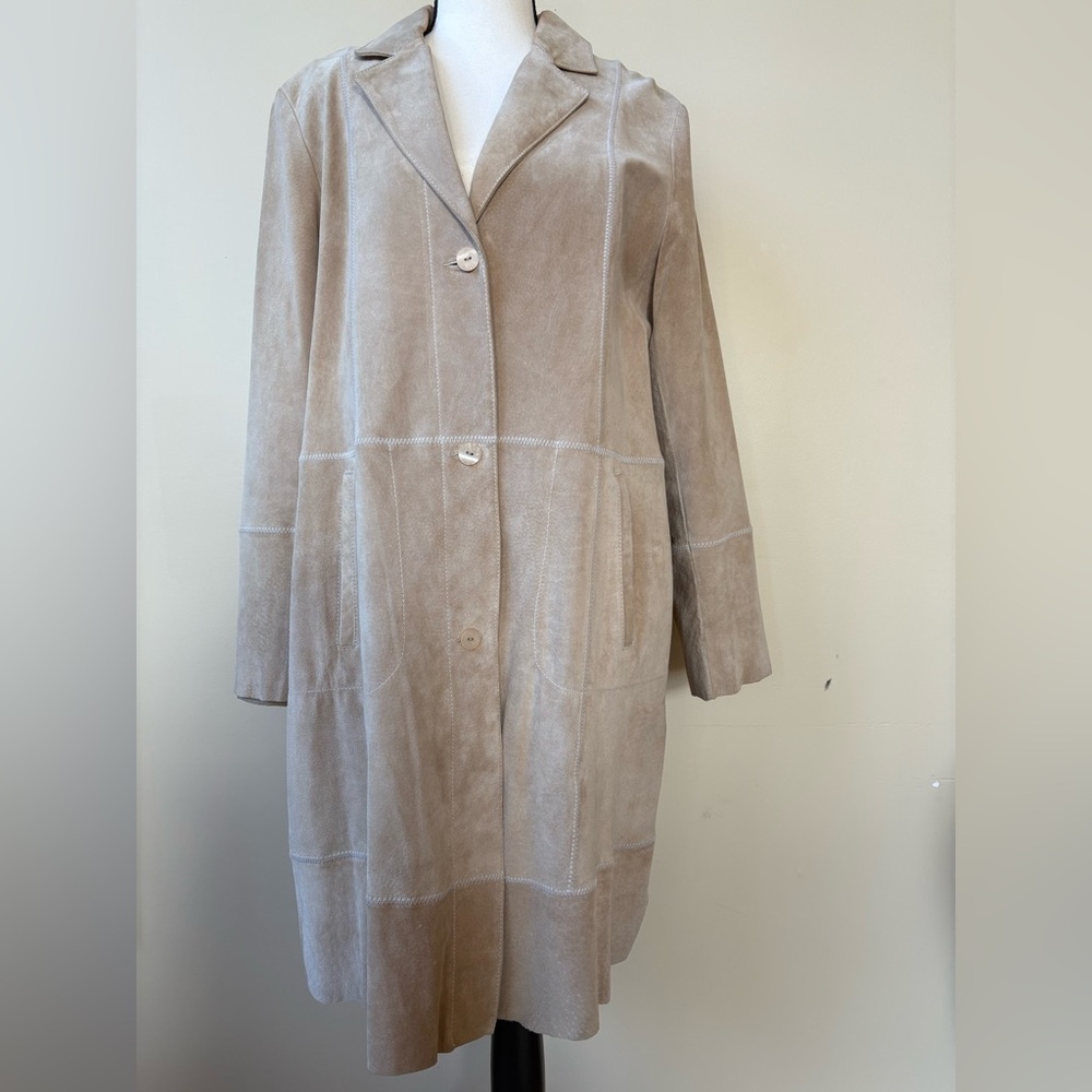 Wilson Leather - Pelle Studio - Genuine Suede Trench Coat - Size 1X - Picture 8 of 15